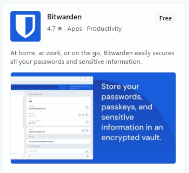 Bitwarden in Microsoft Store